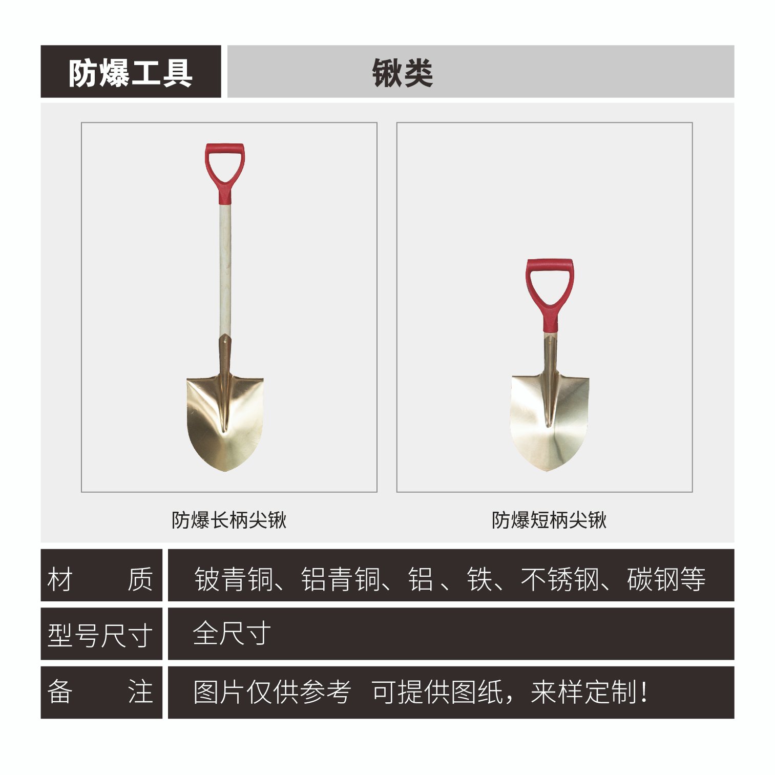 Explosion proof shovel series